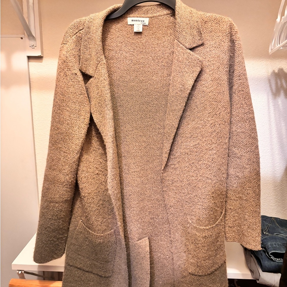 Bobeau Women's Beige Textured Blazer